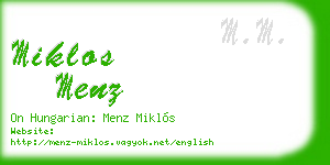 miklos menz business card